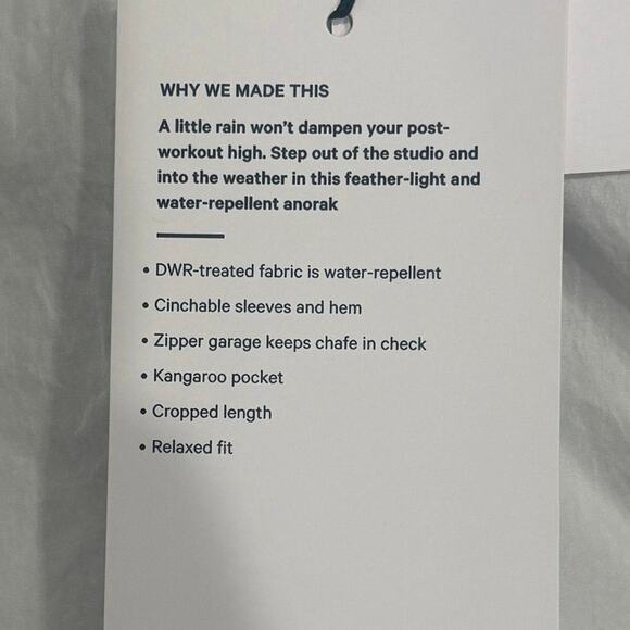 NWT Lululemon Scuba Cropped Anorak Jacket Size 6 White Water Resistant - Picture 12 of 14